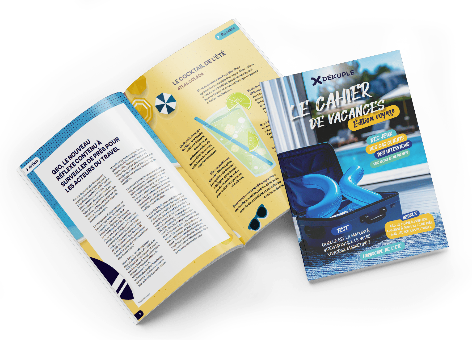 mockup cahier vacances 2025 couv + ouvert